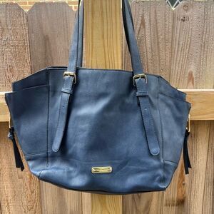 Steve Madden Navy Tote with Gold Accents